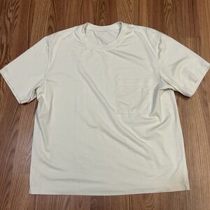 Men's Lululemon Oversized Fundamental Pocket T-Shirt White Cream Athletic Sz. M